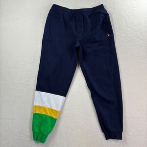 Polo Ralph Lauren Joggers Boys XL 18-20 Blue Green Colorblock Sweatpants Cuffed
